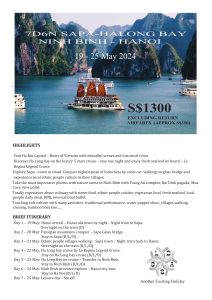 Northern Vietnam Trip 19-25 May 2024 Flyer